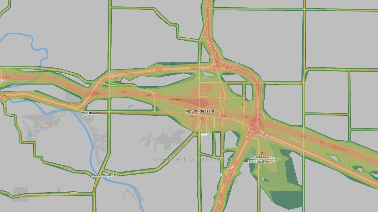 52641, IA Map of Noise Levels in 52641