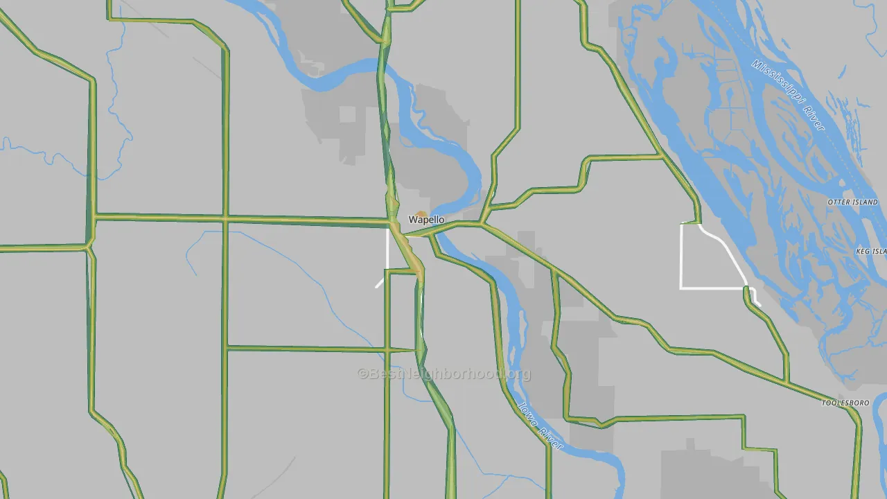 52653, IA Map of Noise Levels in 52653