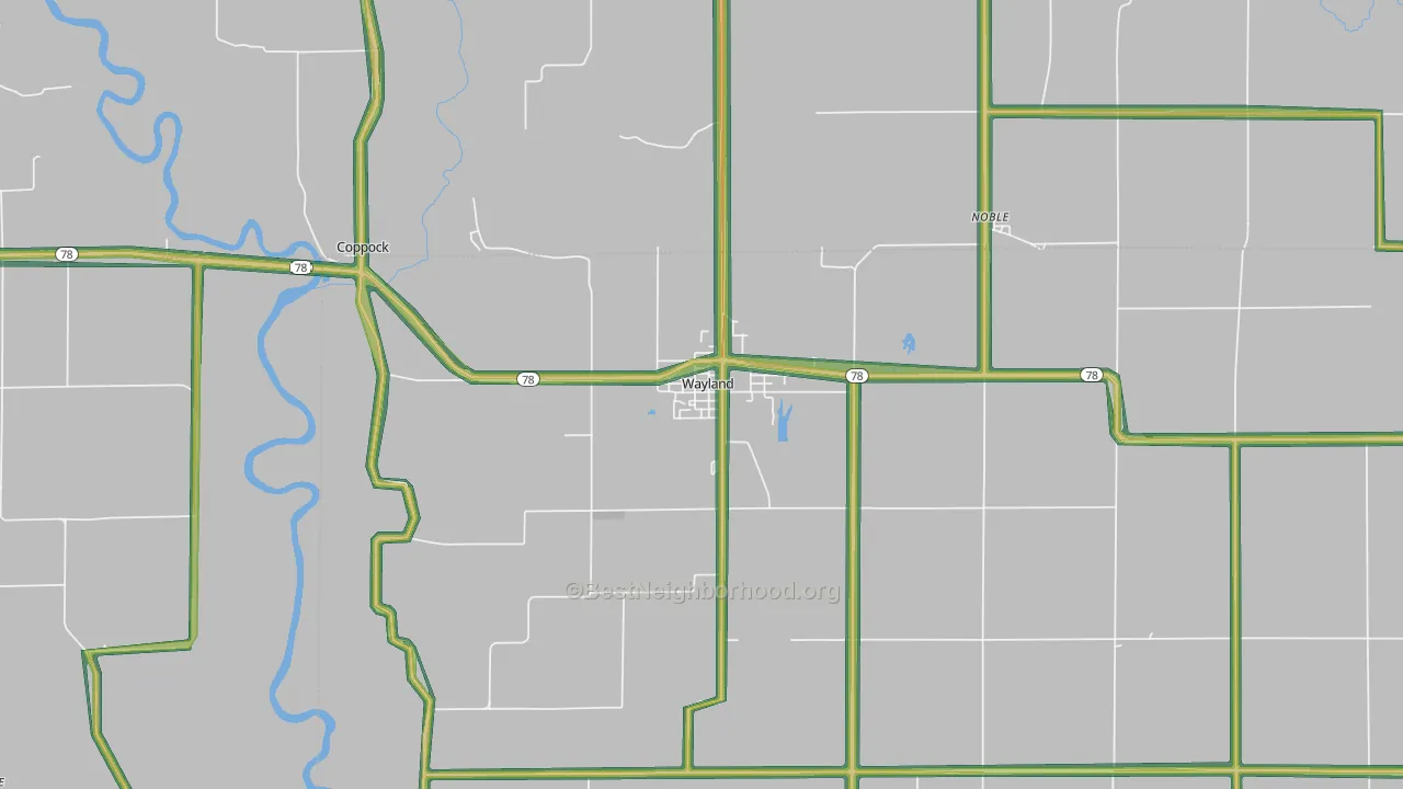52654, IA Map of Noise Levels in 52654