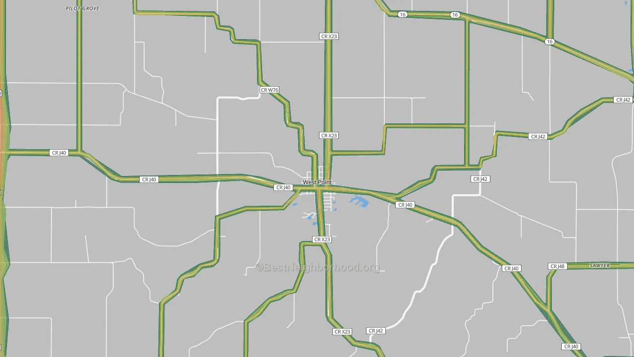 52656, IA Map of Noise Levels in 52656