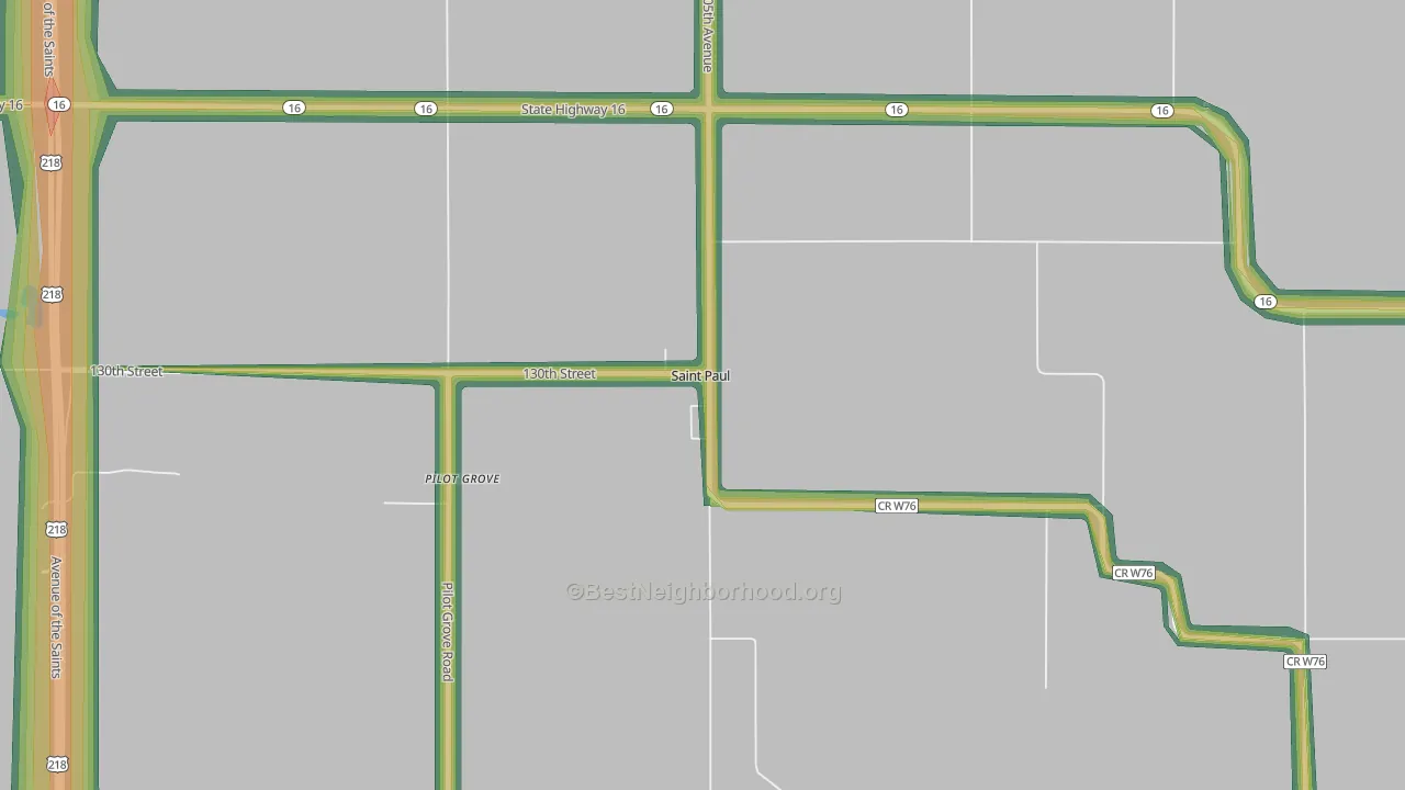 52657, IA Map of Noise Levels in 52657