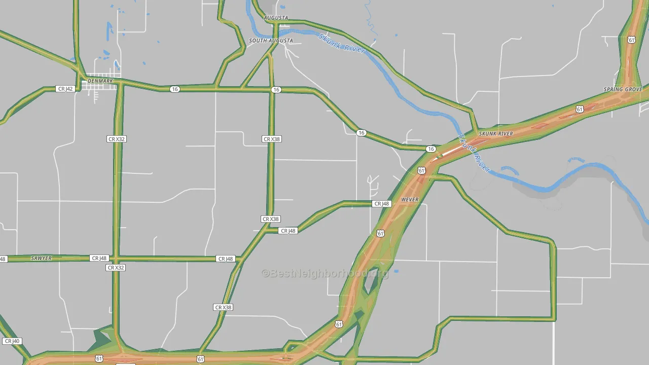 52658, IA Map of Noise Levels in 52658