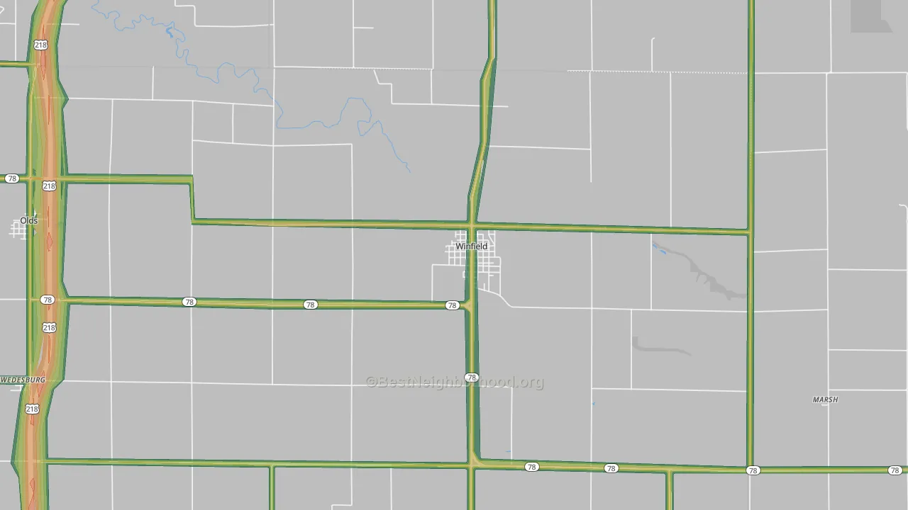 52659, IA Map of Noise Levels in 52659