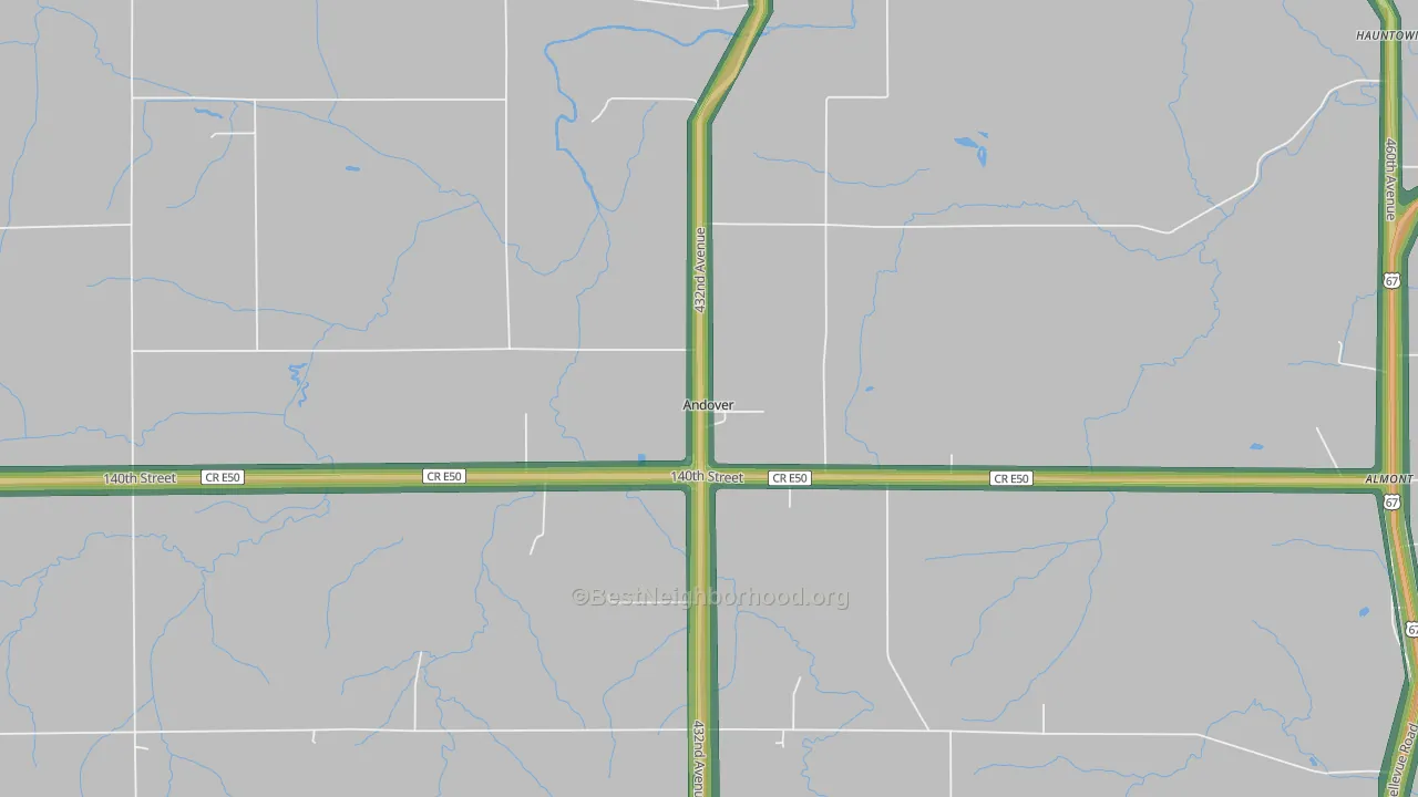 52701, IA Map of Noise Levels in 52701