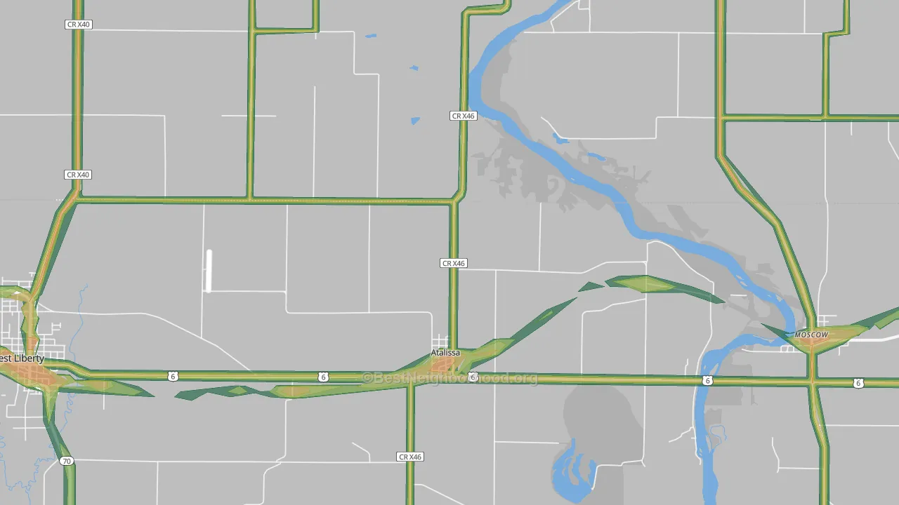 52720, IA Map of Noise Levels in 52720