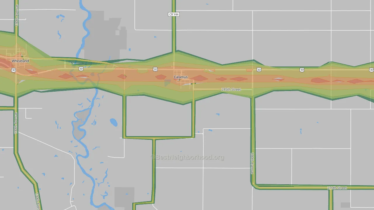 52729, IA Map of Noise Levels in 52729