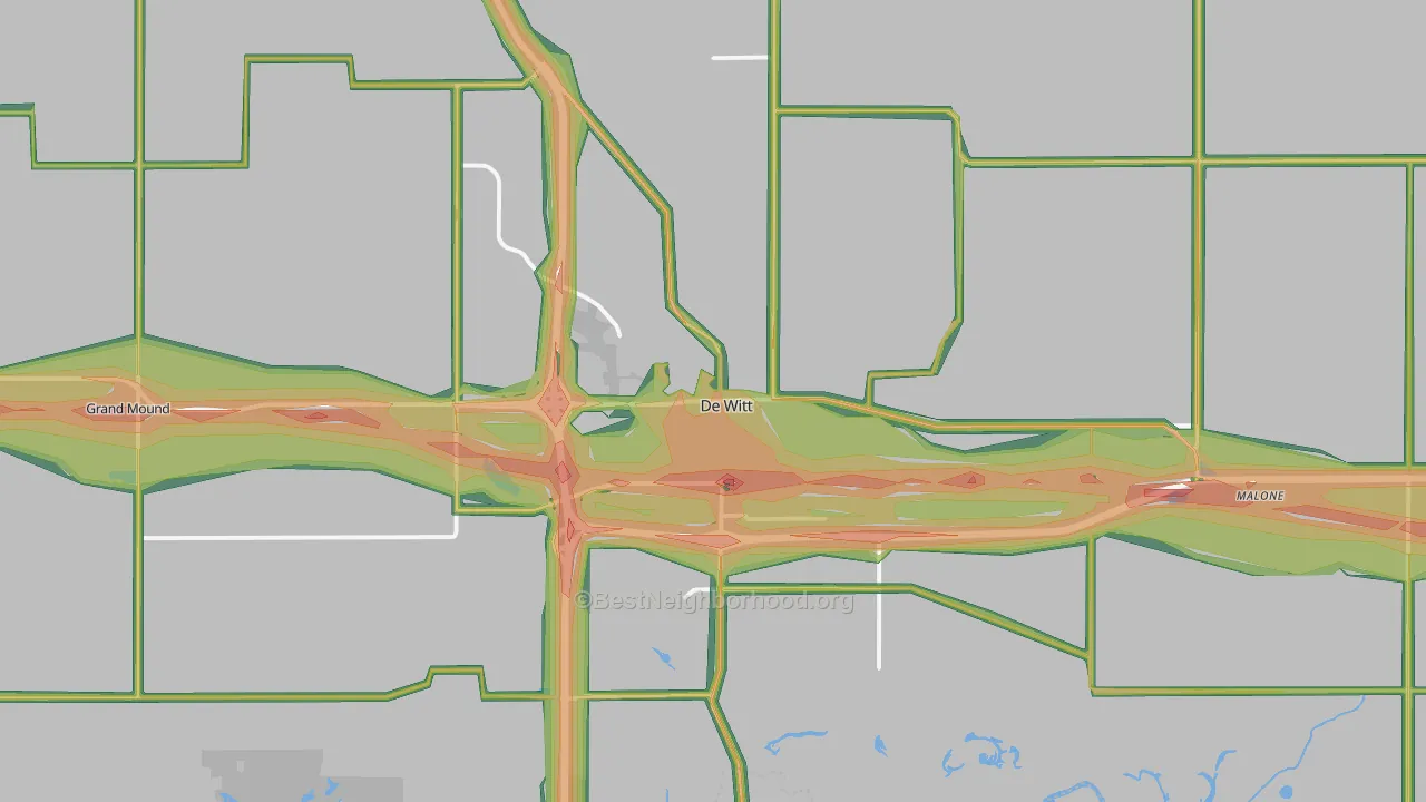 52742, IA Map of Noise Levels in 52742