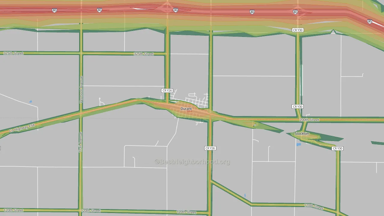52747, IA Map of Noise Levels in 52747
