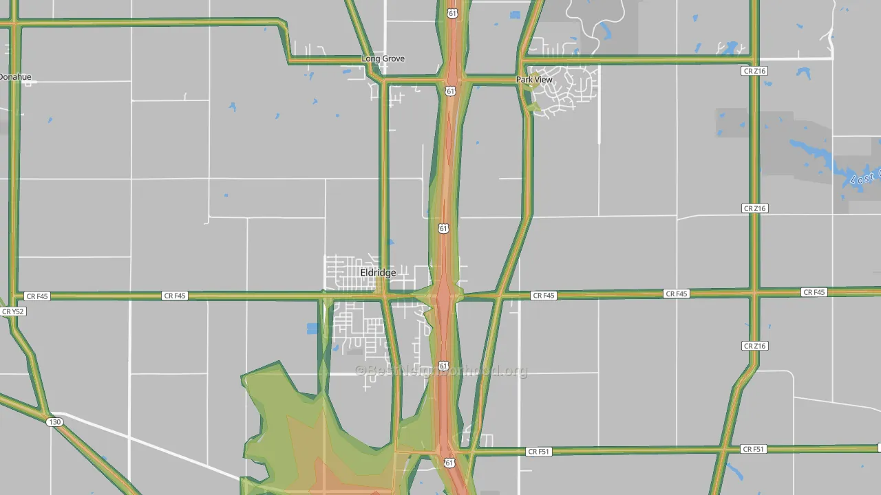 52748, IA Map of Noise Levels in 52748