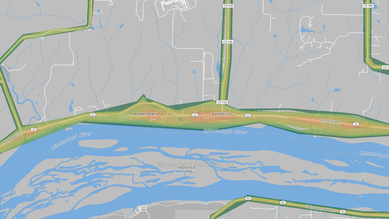 52759, IA Map of Noise Levels in 52759