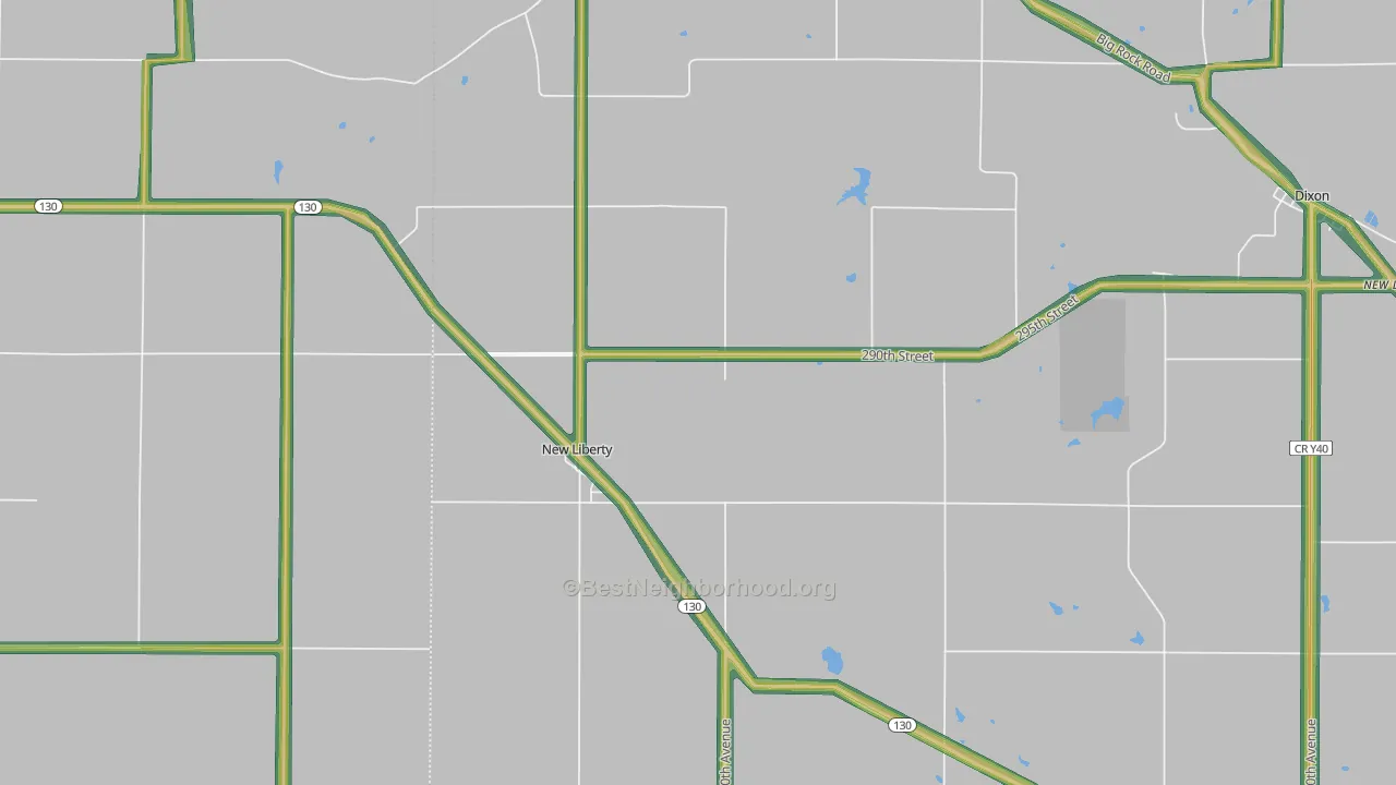 52765, IA Map of Noise Levels in 52765