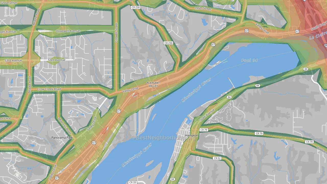 52767, IA Map of Noise Levels in 52767