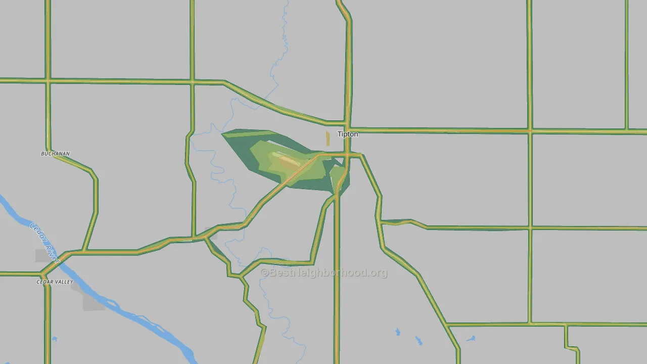 52772, IA Map of Noise Levels in 52772