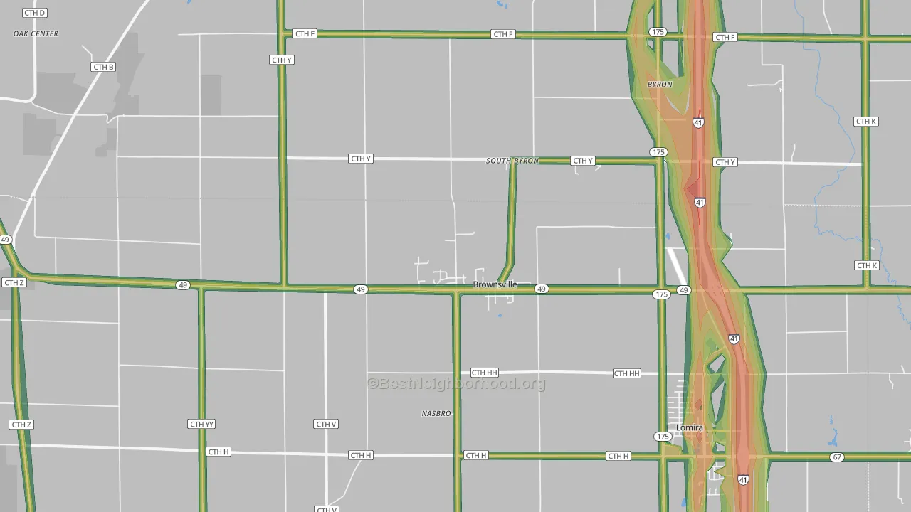 53006, WI Map of Noise Levels in 53006