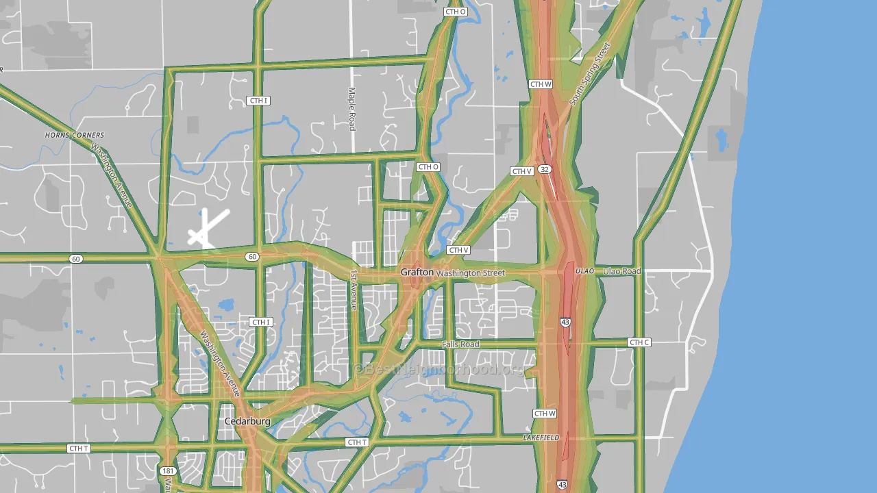 53024, WI Map of Noise Levels in 53024
