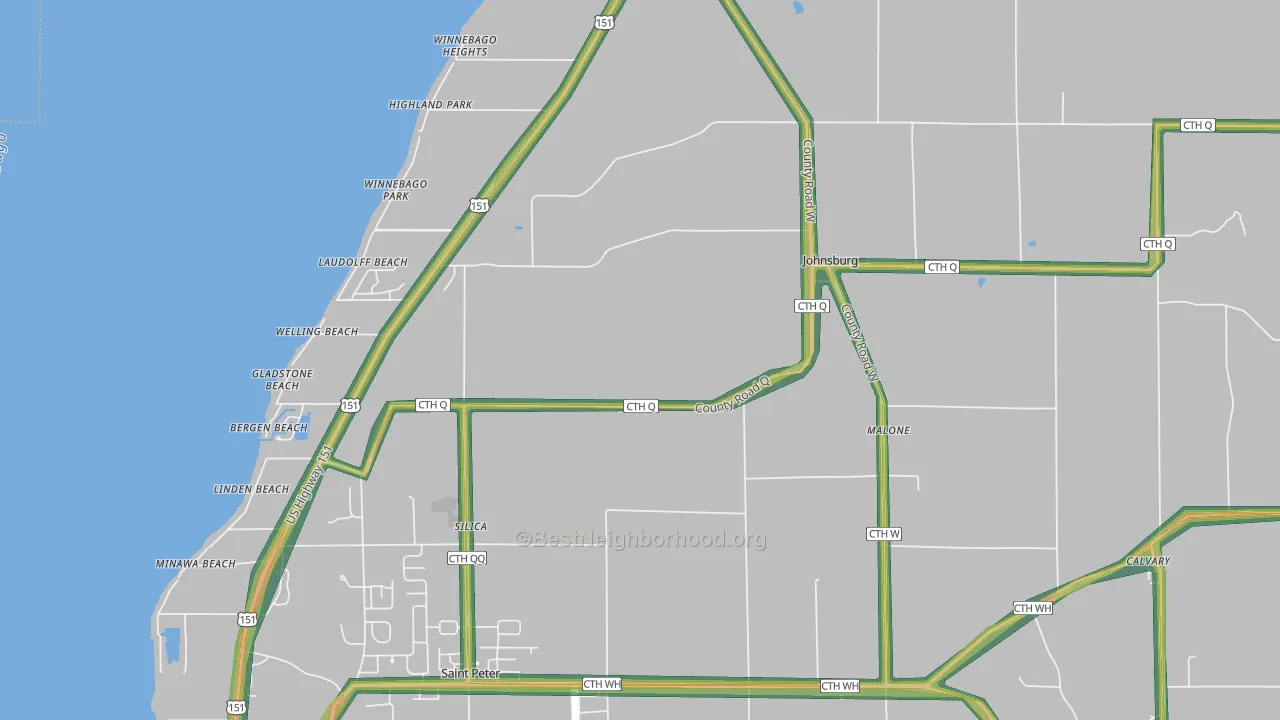 53049, WI Map of Noise Levels in 53049