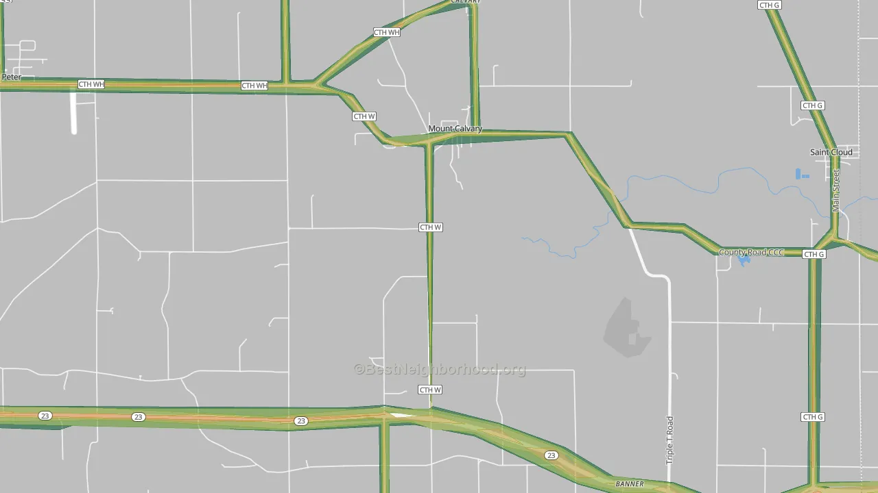 53057, WI Map of Noise Levels in 53057