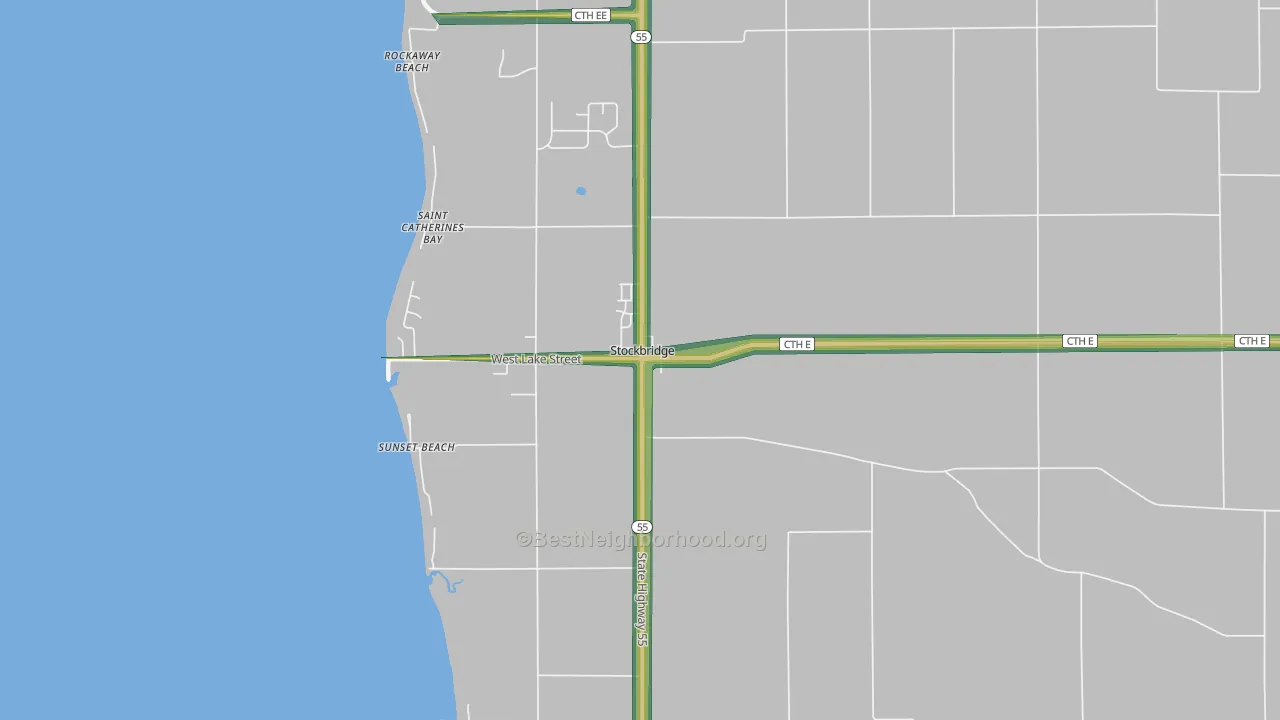 53088, WI Map of Noise Levels in 53088