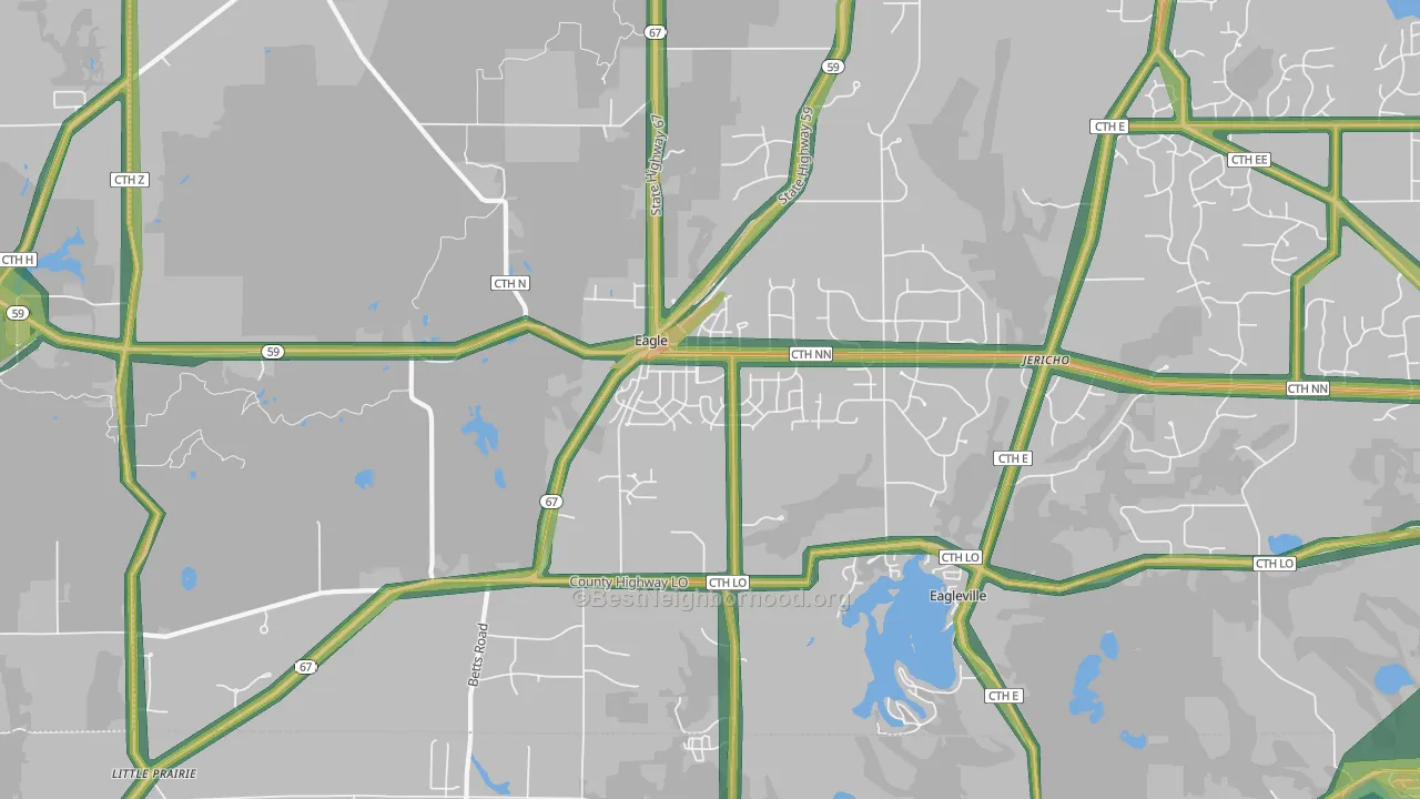 53119, WI Map of Noise Levels in 53119