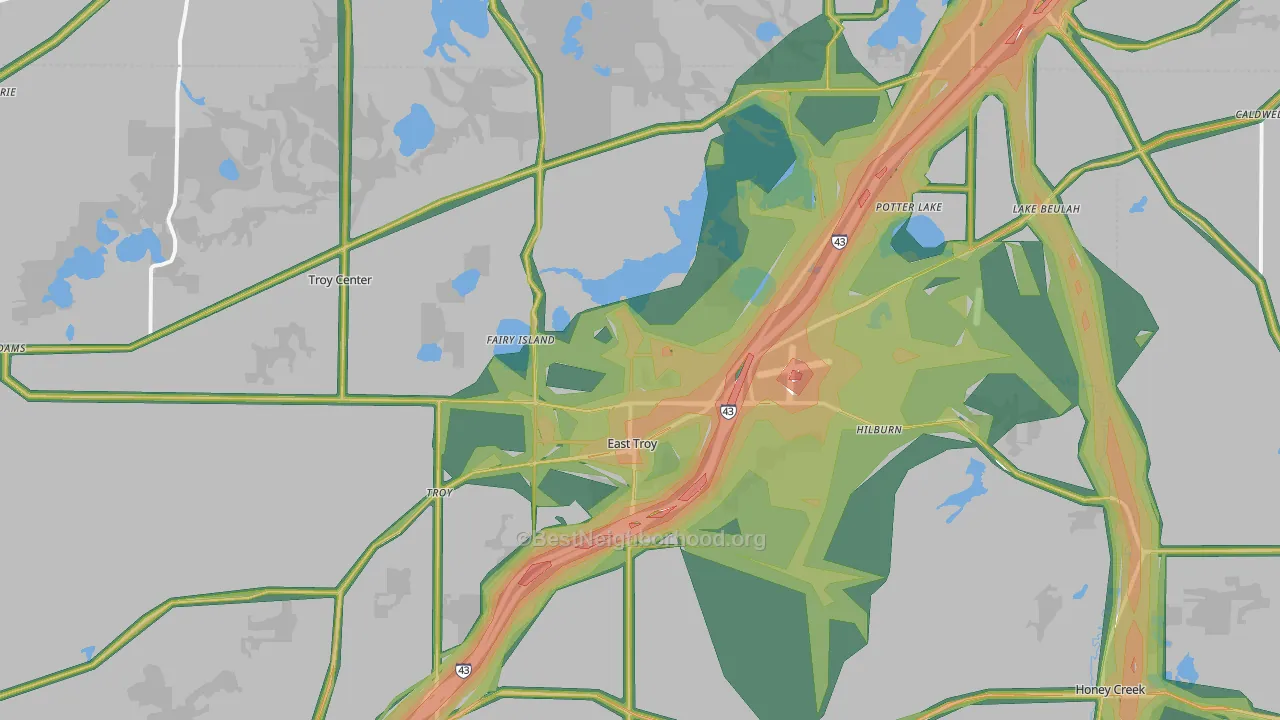 53120, WI Map of Noise Levels in 53120