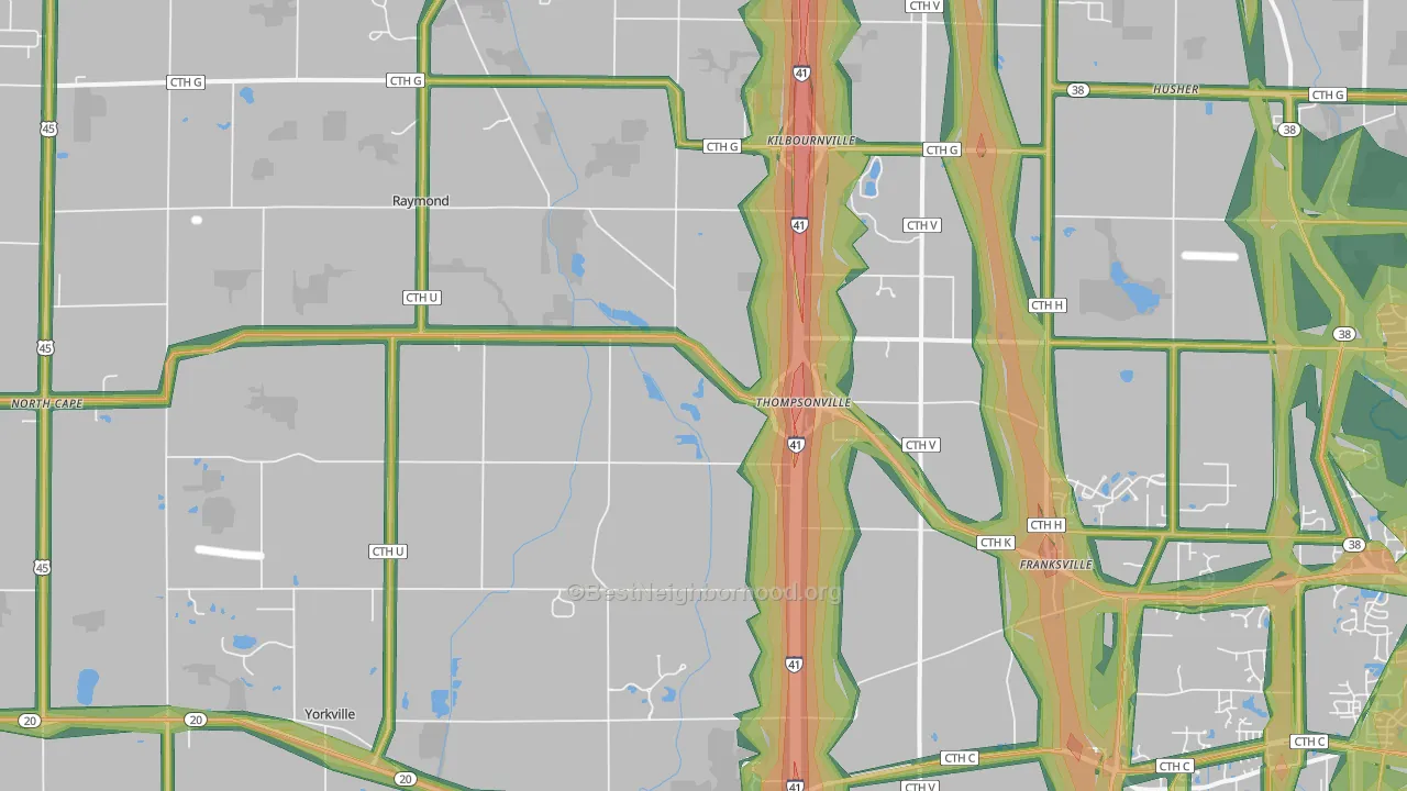 53126, WI Map of Noise Levels in 53126