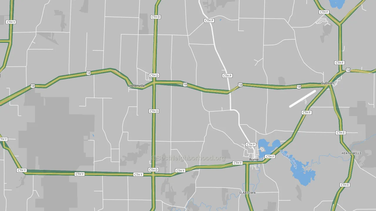 53137, WI Map of Noise Levels in 53137