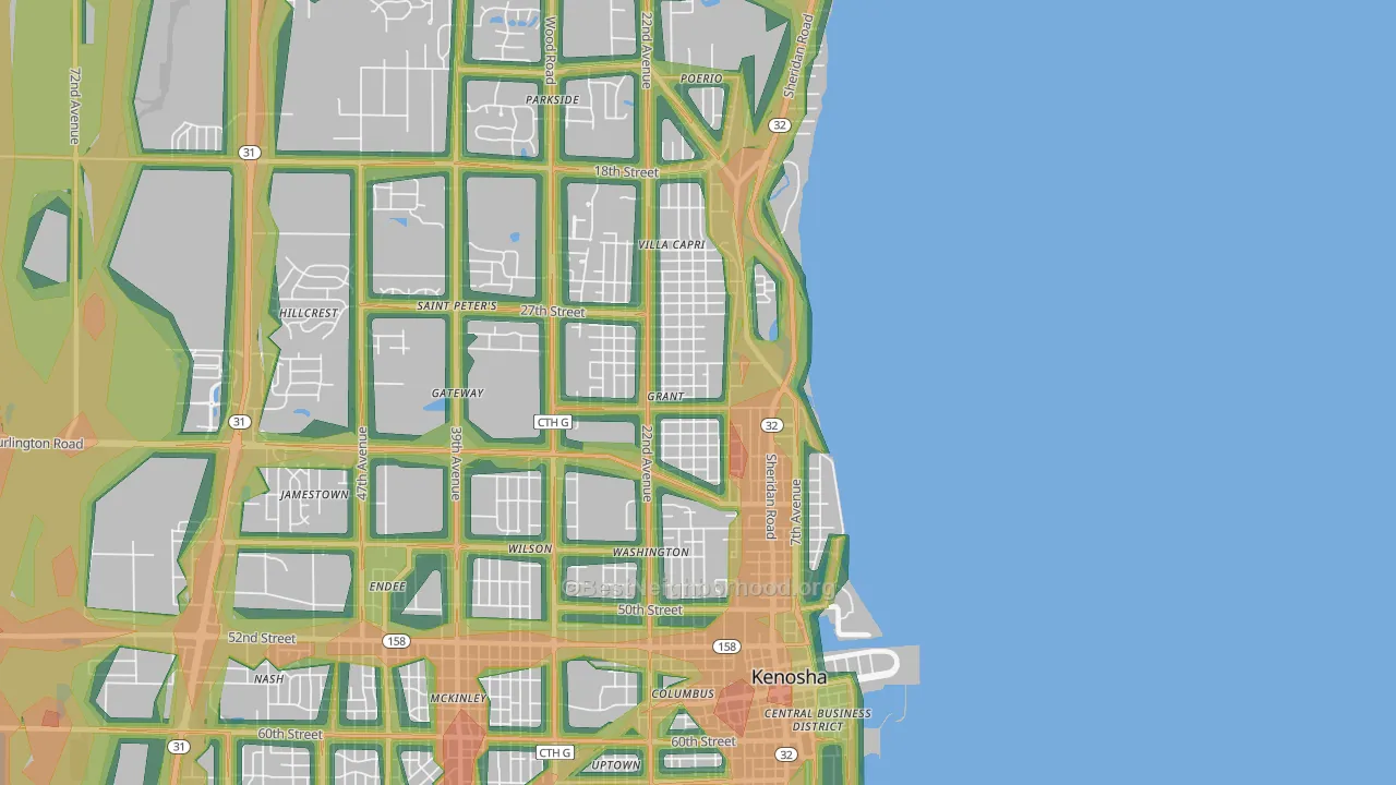 53140, WI Map of Noise Levels in 53140