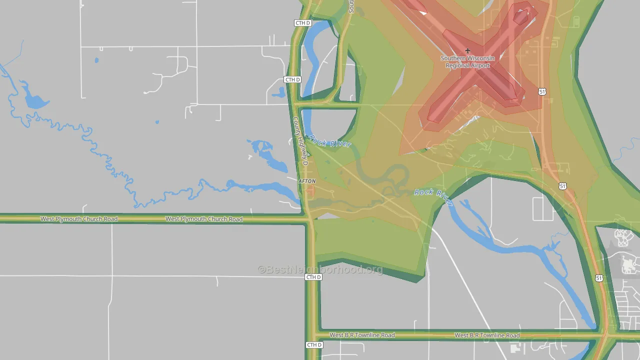 53501, WI Map of Noise Levels in 53501