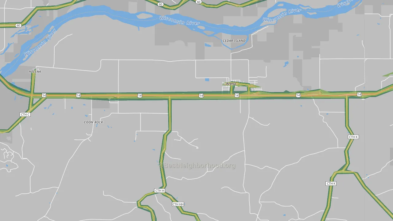 53503, WI Map of Noise Levels in 53503