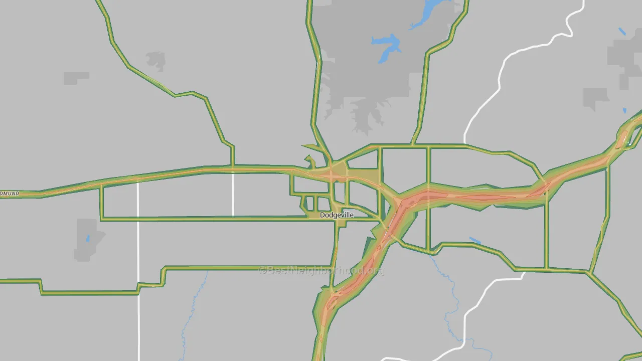 53533, WI Map of Noise Levels in 53533