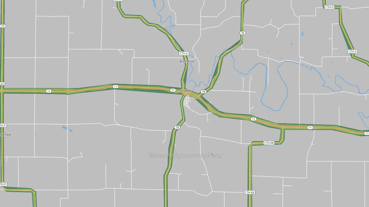 53541, WI Map of Noise Levels in 53541
