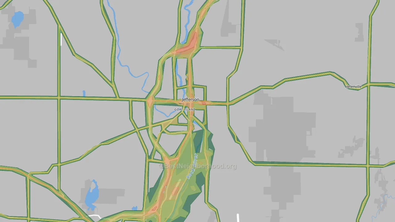 53549, WI Map of Noise Levels in 53549