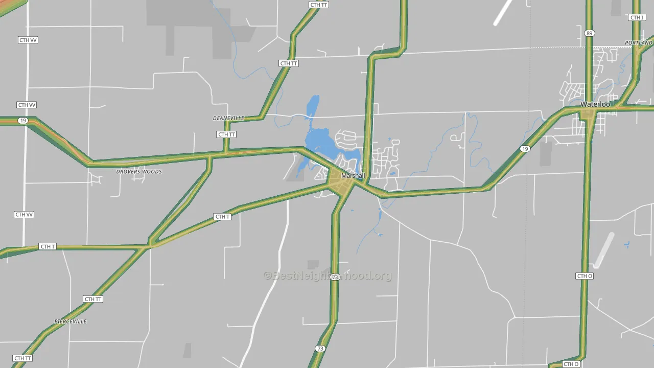 53559, WI Map of Noise Levels in 53559