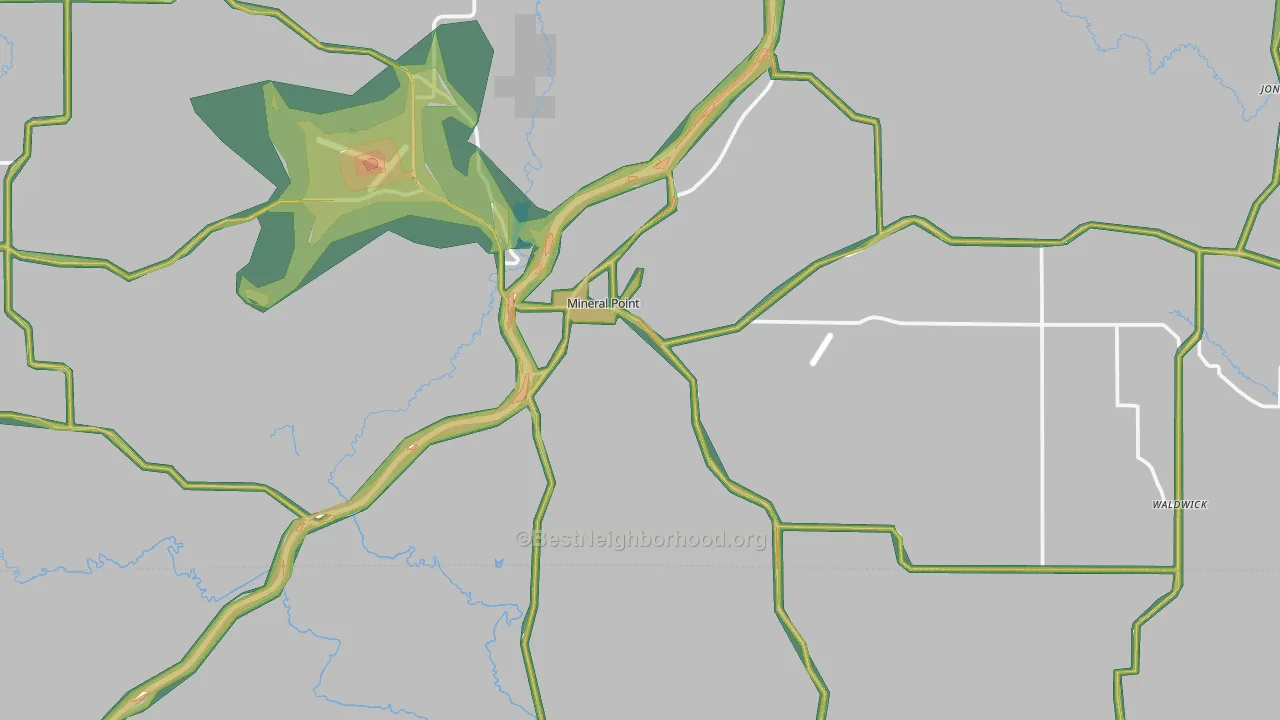 53565, WI Map of Noise Levels in 53565