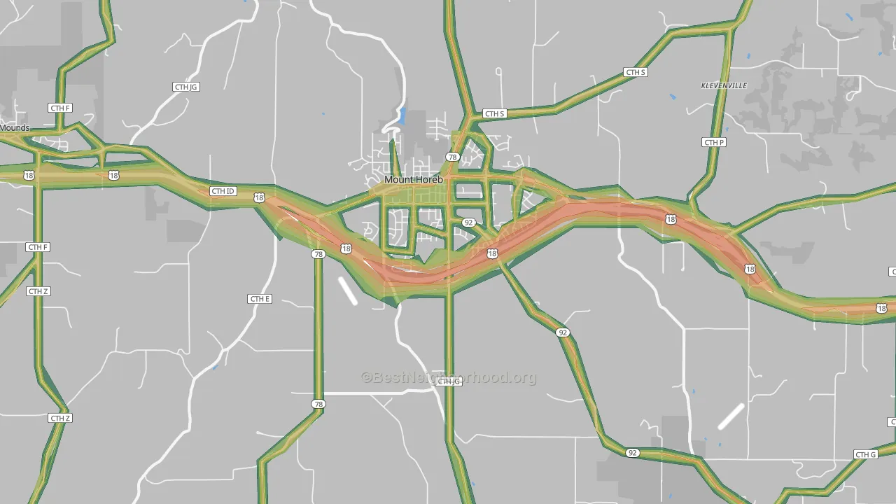 53572, WI Map of Noise Levels in 53572