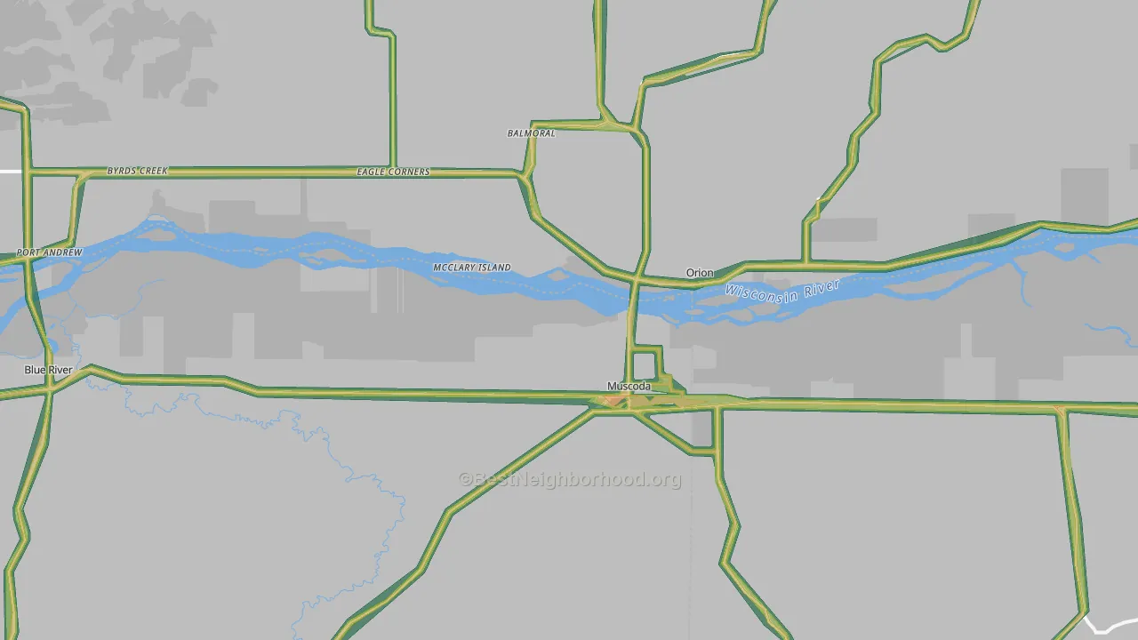 53573, WI Map of Noise Levels in 53573