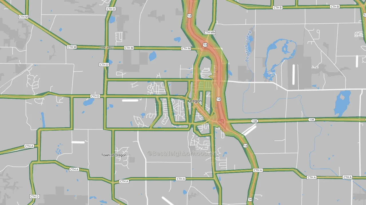 53575, WI Map of Noise Levels in 53575