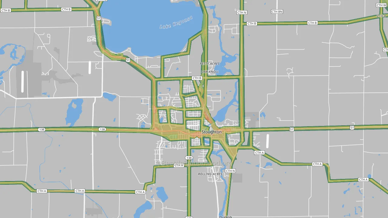 53589, WI Map of Noise Levels in 53589