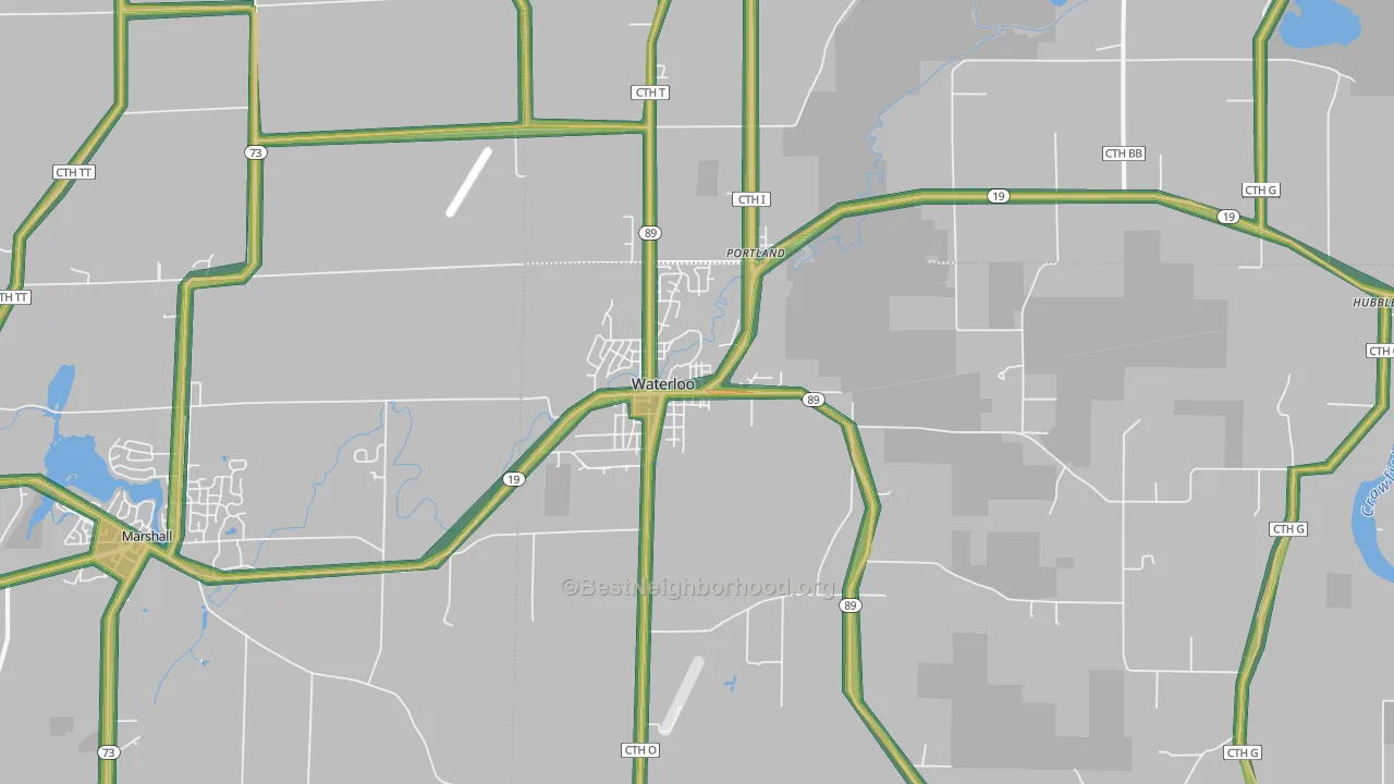 53594, WI Map of Noise Levels in 53594