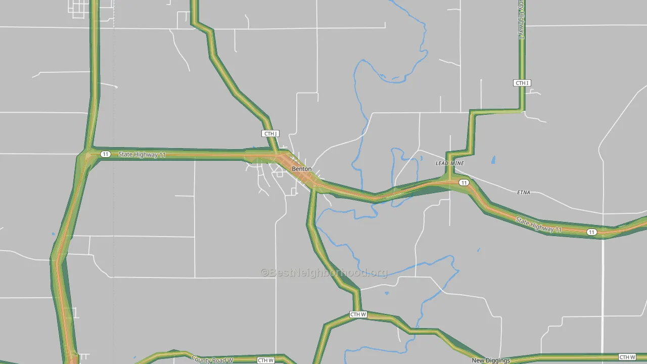 53803, WI Map of Noise Levels in 53803