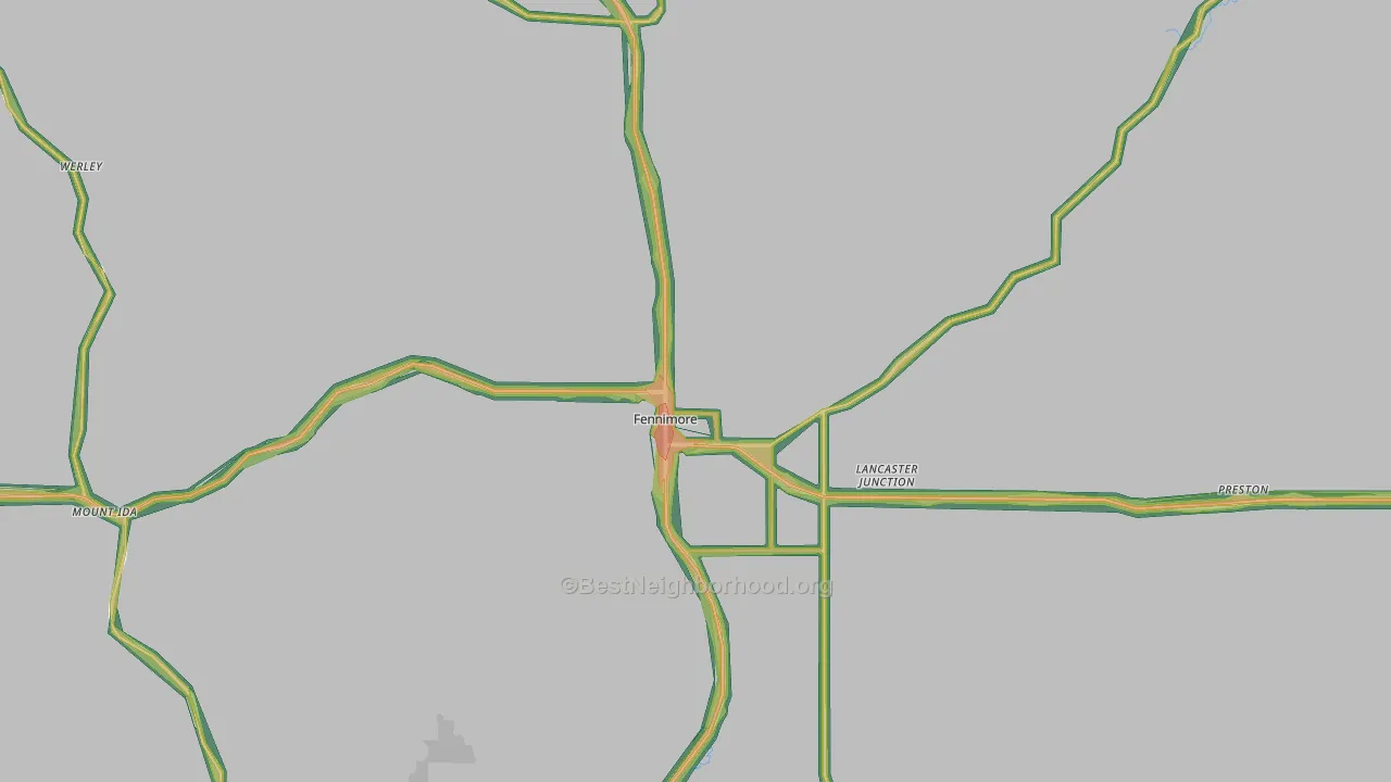 53809, WI Map of Noise Levels in 53809