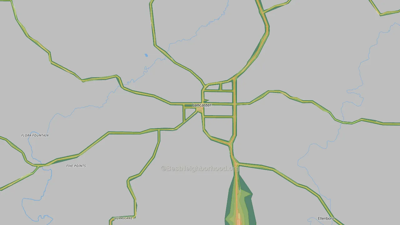 53813, WI Map of Noise Levels in 53813