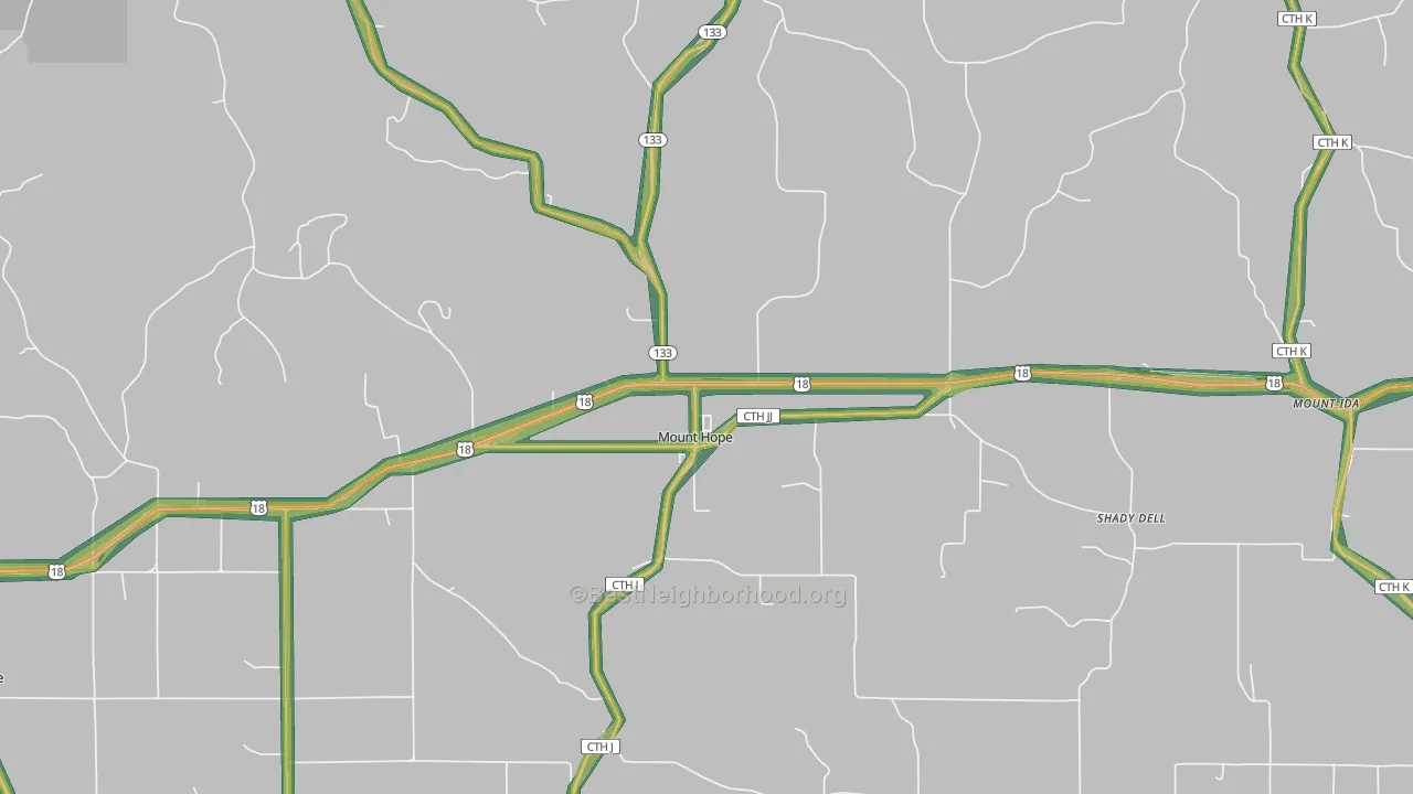 53816, WI Map of Noise Levels in 53816