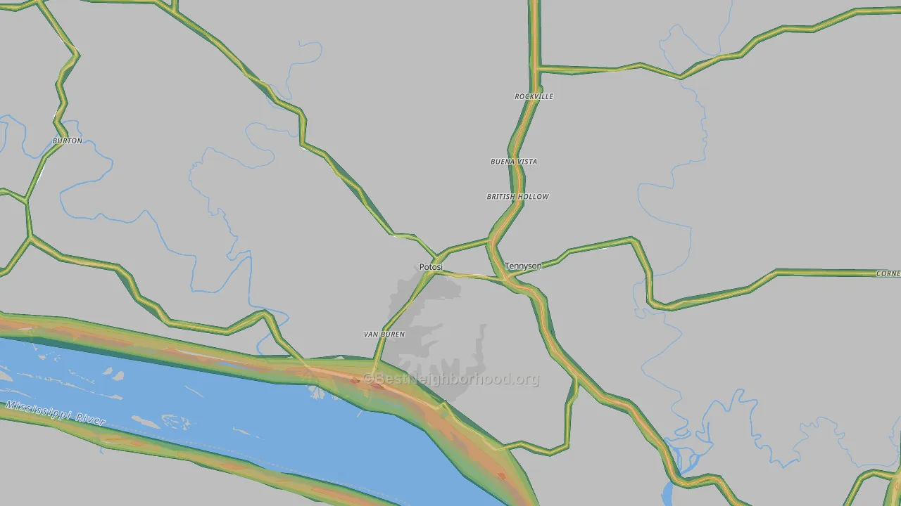 53820, WI Map of Noise Levels in 53820