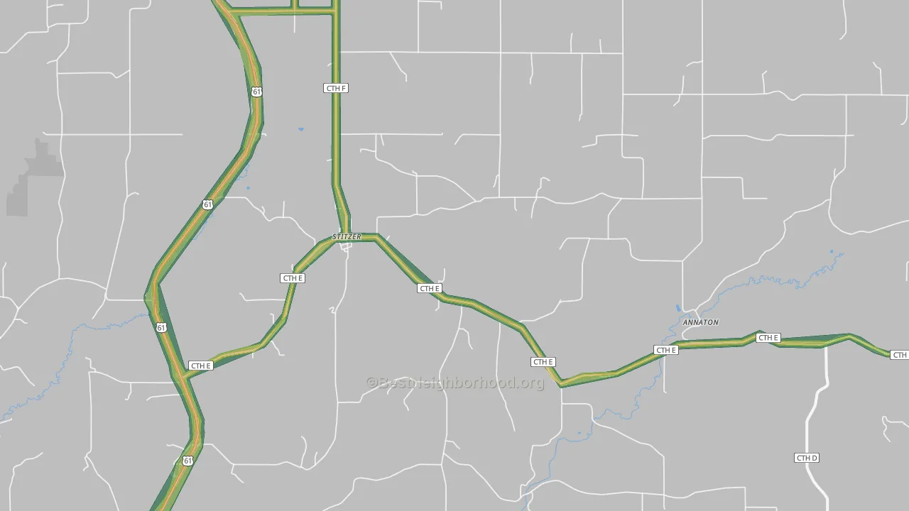 53825, WI Map of Noise Levels in 53825