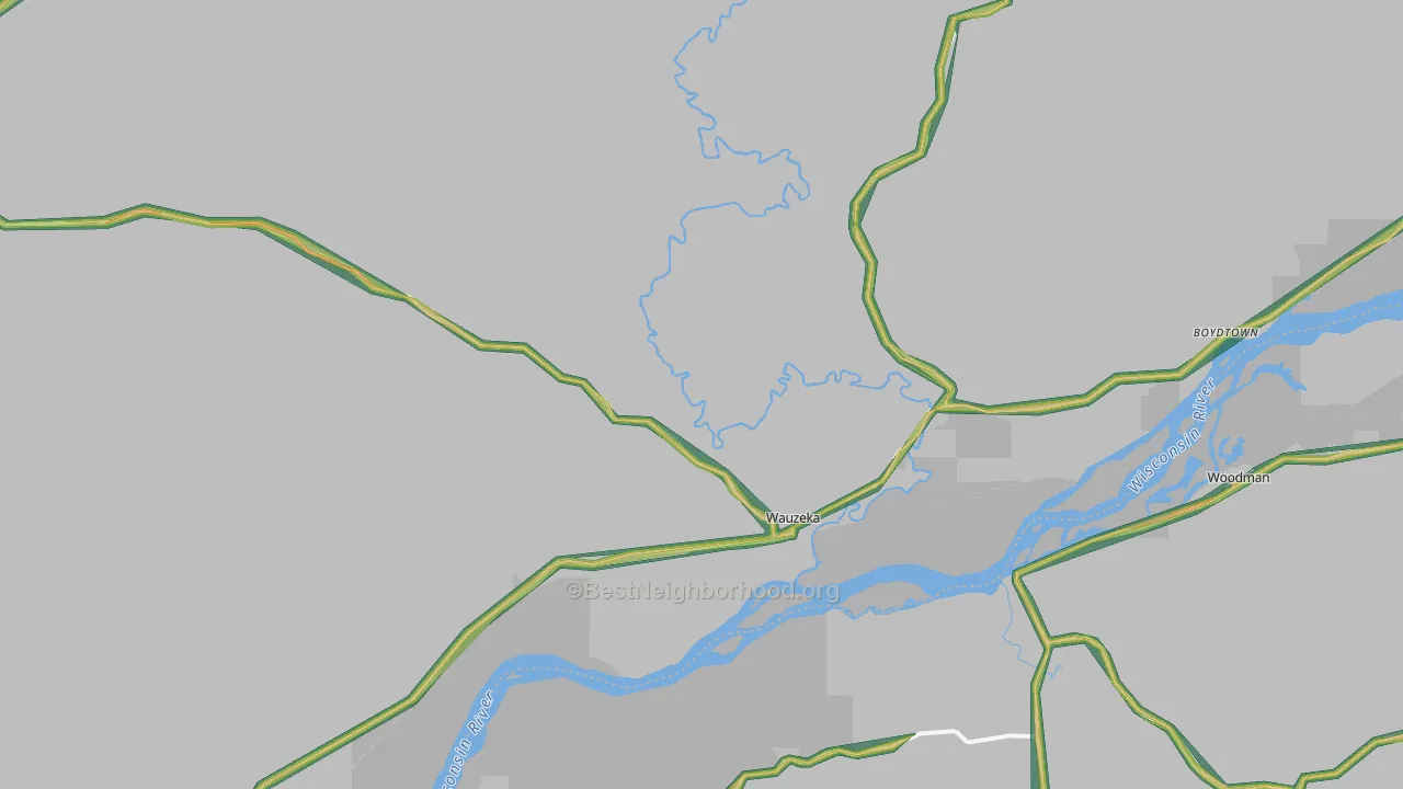 53826, WI Map of Noise Levels in 53826