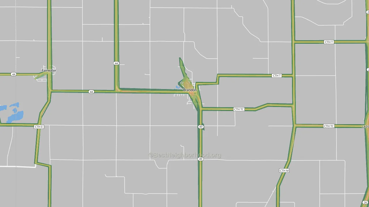 53919, WI Map of Noise Levels in 53919