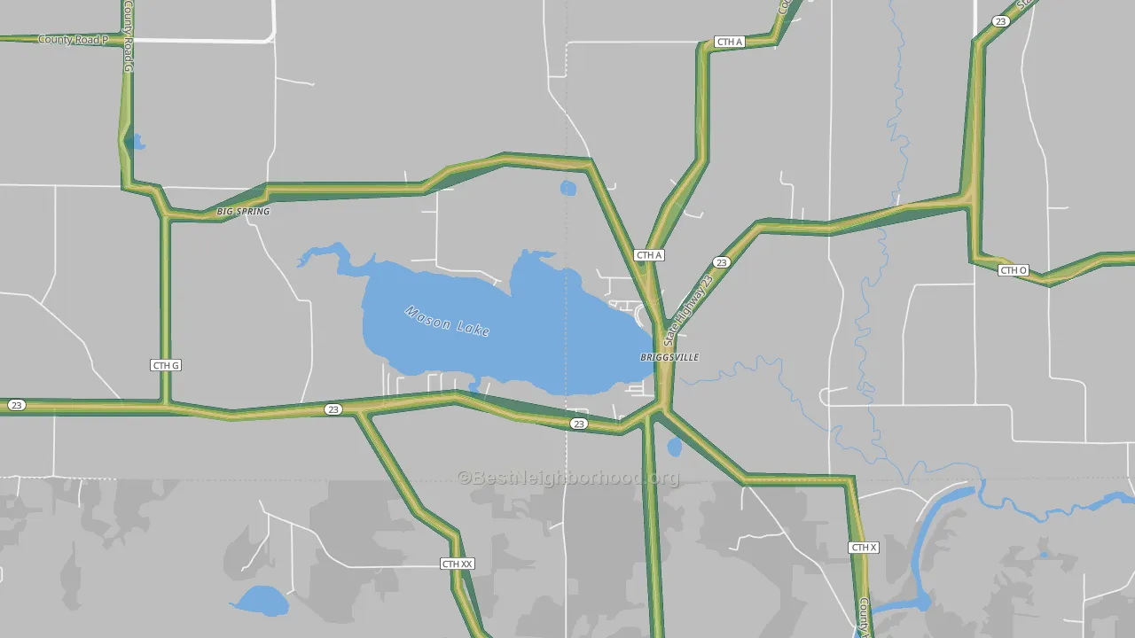 53920, WI Map of Noise Levels in 53920