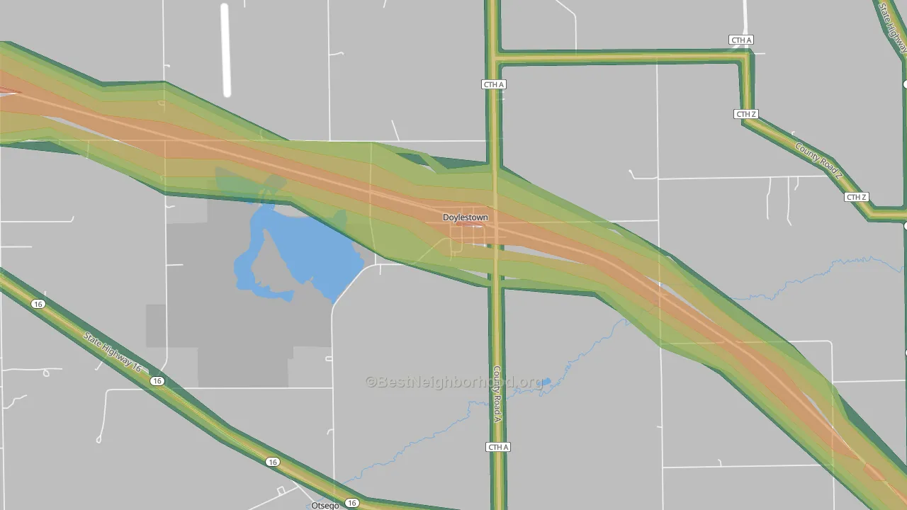 53928, WI Map of Noise Levels in 53928