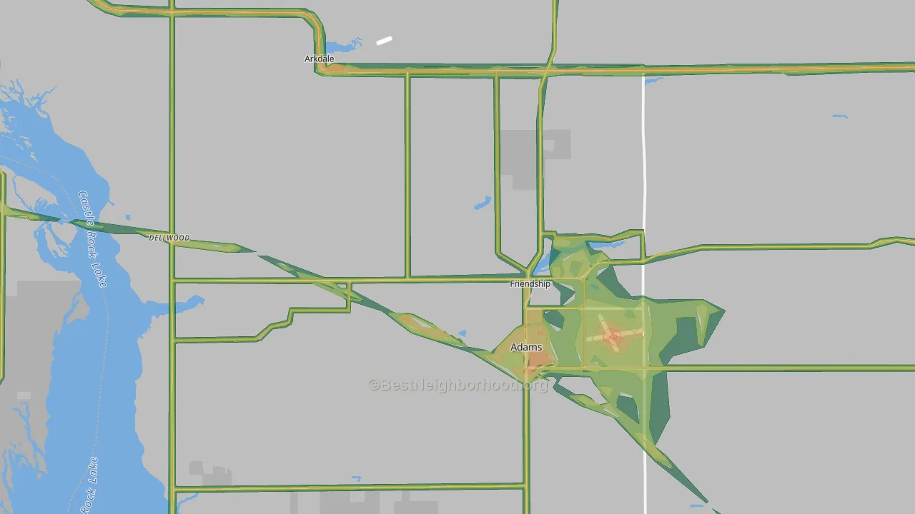 53934, WI Map of Noise Levels in 53934